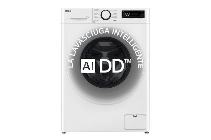 Foto frontale della lavasciuga LG D4R3009NSWW